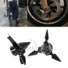 Unbranded Spun Blade Spinning Front Axle Nut Covers For Harley