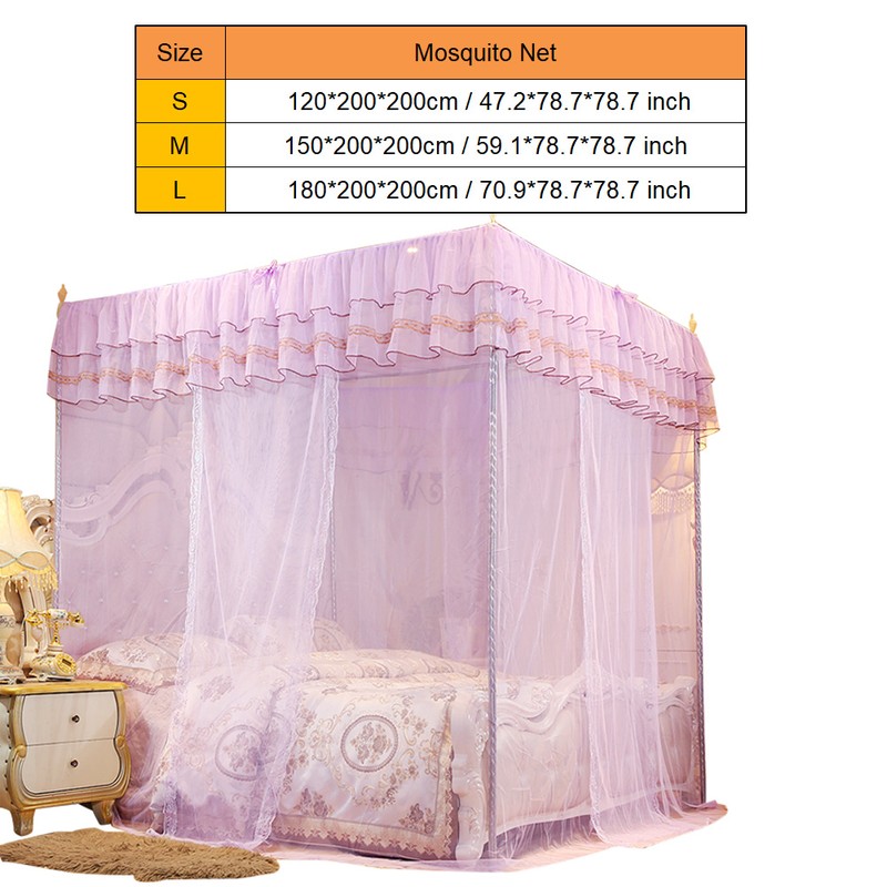 Luxury Princess Four Corner Post Bed Curtain Canopy Netting Mosquito