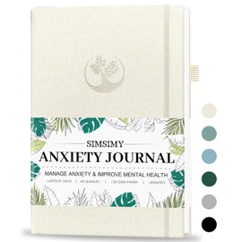 SIMSIMY Mental Health & Anxiety Journal, 91 Days Mood Tracker Journal for Mindfulness, Self Care & Stress Relief, Guided CBT Journal with Mental Health Coloring Book Pages & Dream Diary to Record, Wellness Gifts for Women Men