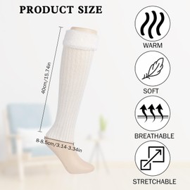 Bomiclss 4 Pairs Knit Leg Warmers for Women Winter Boot Cuffs Warm Knee Warmers Solid Color Crochet Knitted Long Boot Cuffs Socks,Fashion Warm Long Boot Socks for Party Women Girls
