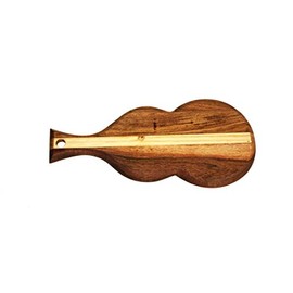 Mountain Woods Natural Brown Violin Serving/Cutting board Made With Organic Acacia Wood, 18âX8.5âX.625â