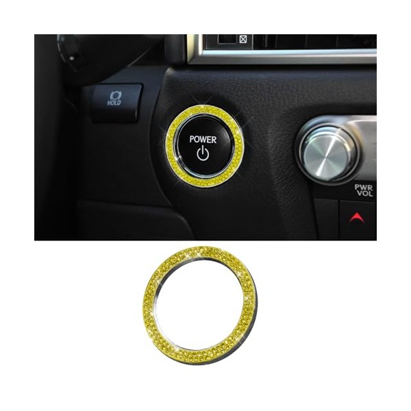 RGOAANC RGOAANC Crystal Rhinestone Car Engine Start Stop Decoration Ring,