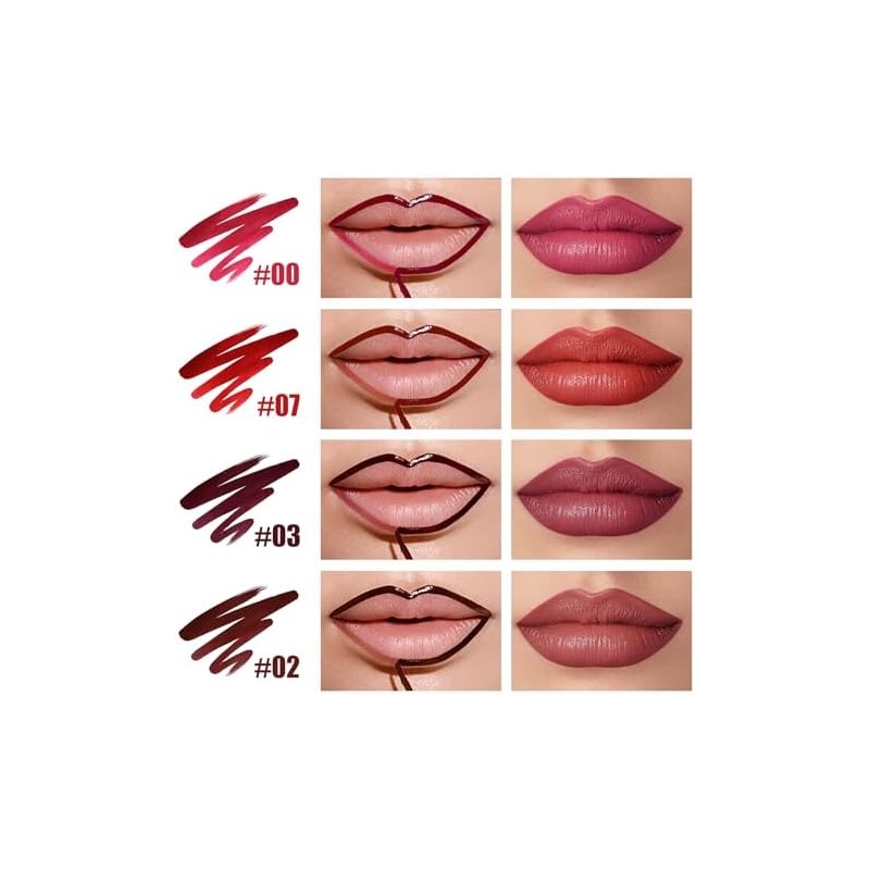 Set De 4 Delineadores De Labios Despegables, Brillo Labial Rosa
