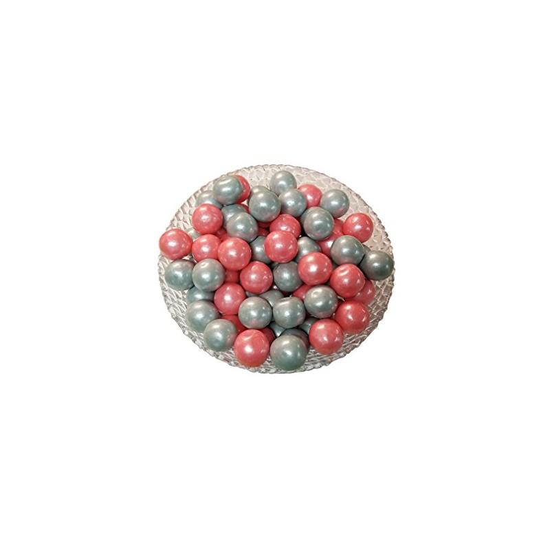 Gumballs Shimmer Pearl Pink And Silver Bubble Gum 2 Pounds