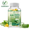 Aloe Vera Capsules 200mg - Detox Cleansing Digestive Support Bloating Relief, 3 Count, 60 Tablets / 알로에 베라 캡슐 200mg - 디톡스 클렌징 소화 지원 팽창 완화, 3개, 60정