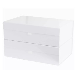 White Purple Q Crafts White Hard Gift Box with Magnetic Closure Lid 14" X 9" X 4"