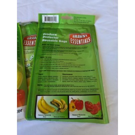 Brawny Lot Of 3 Brawny Produce Protector Reusable Bags 10ct x 3 Fruits Veggies