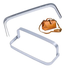 CHGCRAFT Set of 2 Metal Purse Frame Iron Purse Frame Handle for Bag Handmade Wallet DIY Crafts Platinum 9.1 x 3.1 x 0.7 Inches, 色