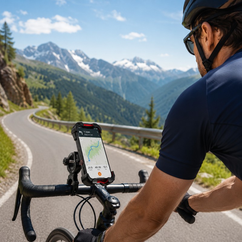 Bike Phone Holder for 4.7–7 Inch Smartphones – 360° Adjustable