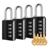 KeeKit Combination Lock, Resettable 4 Digit Combination Padlock with Keys,