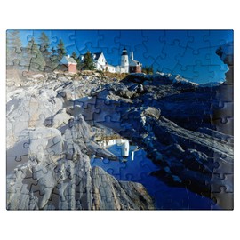 MyPuzzle Lighthouse at Pemaquid Point, Maine, USA - Premium 100 Piece Jigsaw Puzzle for Adults