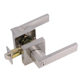 Design House 581116 Karsen Modern Privacy Bed and Door Bath Lever Satin Nickel