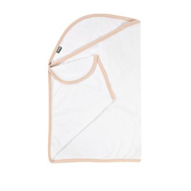BÉABA, Puck-/Neugeborenendecke, Babydecke, beruhigt das Baby, Ökotex-Textilien, 100% Baumwolljersey, 0–3 Monate, Weiss/Beige