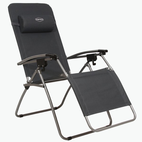 Kamp-Rite Outdoor Folding Reclining Zero Gravity Chair w/ Headrest Pillow,
