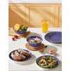 Metahom Ceramic Cereal Bowls, 23 Oz Blue and White Bowls,
