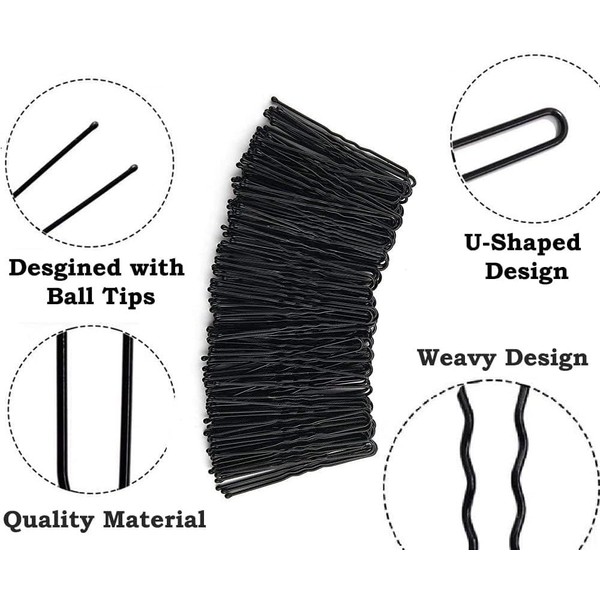 Al Kaseen 100 Count Black U Hair Pins – Secure