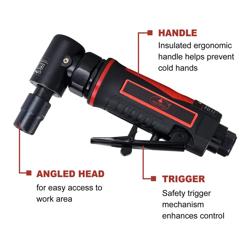 AEROPRO TOOLS 1/4-Inch Angle Pistol Grip Air Angle Die Grinder