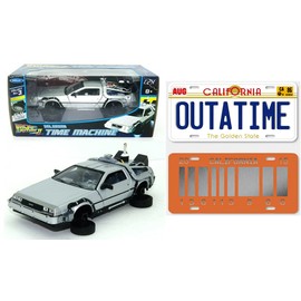 - 1:24 car + 2 full size license plate replicas of the DELOREAN flying wheels from the movie BACK TO THE FUTURE 2 (PF13)