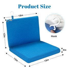 Shower Seat Cushion for Shower Chair, Washable Bath Seat Bench Cushion with Chair Fixed Belts with Non-Slip Back, Breathable 3D Air Mesh Fabric for Elderly, Senior, Handicap&Disabled