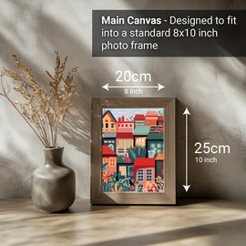 COLORDEMY 2-in-1 Paint by Numbers Kit - Rolled Canvases (20x25cm & 20x20cm), 16 Colours, Brushes & Paints Included - Fun for Adults & Kids, Perfect for Parties or Group Painting (City Design)