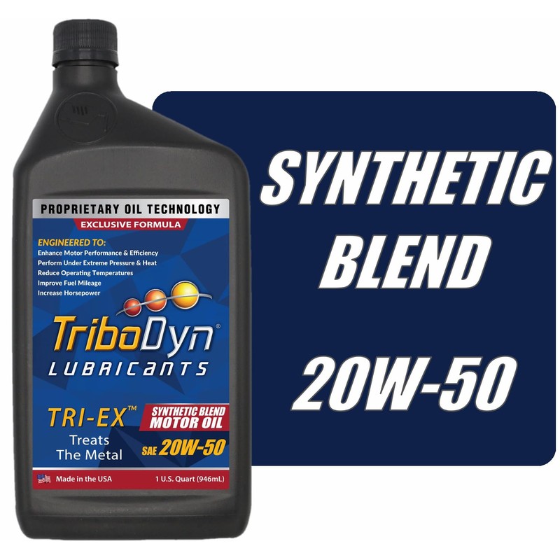 TriboDyn Tri-Ex Synthetic Blend Motor Oil (20W-50, 2 Quart Pack)