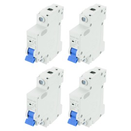 MECCANIXITY 4Pcs Miniature Circuit Breaker 1P 10A AC 110V DZ47-63 DIN Rail Mount Disconnect Switch Circuit Breaker Protection Thermal Magnetic Trip for Short Circuit Protection, Overload Blue