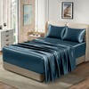 Homiest 4pcs Extra Deep Pocket Satin Sheets Queen Size Bed