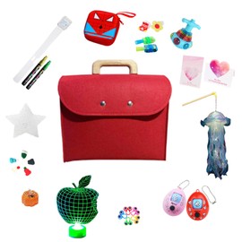 Box: Children's Christmas, Birthday, and Classmate Gift Set, Including a Variety of Glowing Products Such as Watches, Rings, Tops, Stars, Pumpkins, Apples, Jellyfish, and 36 Other Items