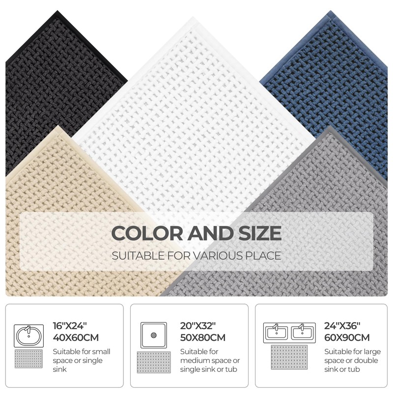 GRANNY SAYS Gray Bathroom Rugs, Absorbent Bath Mats for Bathroom,