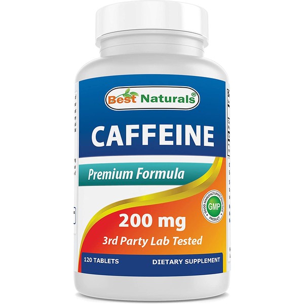 Best Naturals Caffeine Pills 200mg, 120 Count