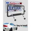 ZXFOOG Carbon Fiber License Plate Frames- 2 Pack Black Aluminum