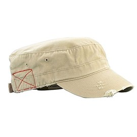 MG Distressed Washed Cotton Cadet Army Cap