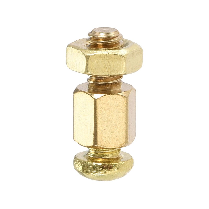 sourcing map 10 Sets M4 Hexagonal Brass Spacers 6 mm