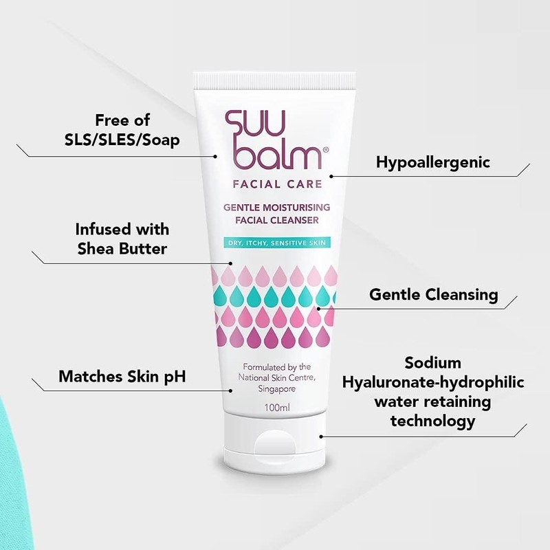 Suu Balm - Gentle Moisturising Facial Cleanser - Eczema, Psoriasis,