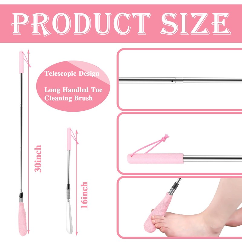 Velmitten Toe Cleaning Brush Lotion Applicator for Feet with 6