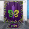 xigua Mardi Gras Bath Curtain Rugs Sets 2 Pcs,Mardi Gras