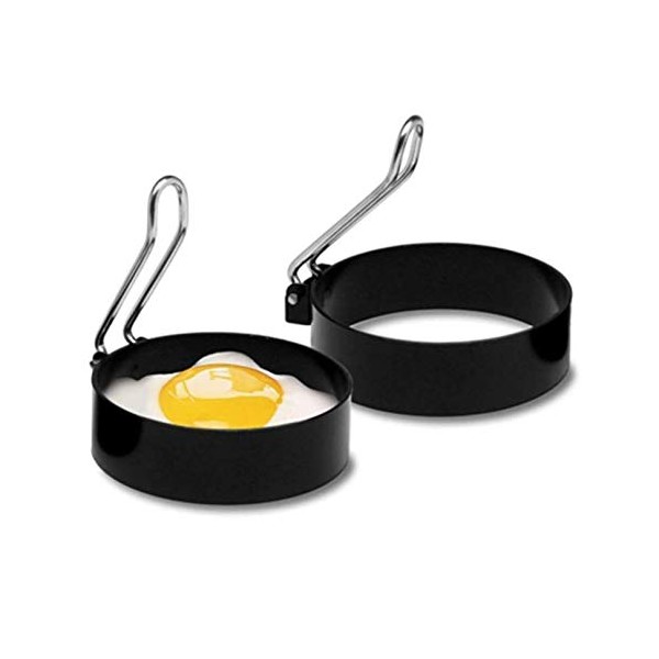Aeyistry 2 Pcs Round Egg Cooker Rings,Stainless Steel Non Stick