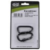 Karabiner, Schraubverschluss, D 6mmx6cm, 2er Pack, schwarz