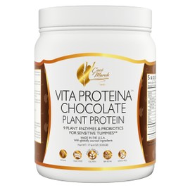 Cocó March N.M.D Vita Protein Vegan Chocolate Plant Protein 20g Per Serving for Sensitive Tummies with Enzymes and Probiotics - Gluten and Soy Free, Vegan, GMO and Dairy Free - 17.6 Oz 500 Grams