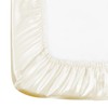 ROOEE Satin Silk Fitted Sheet with Pillowcase Set Breathable Soft