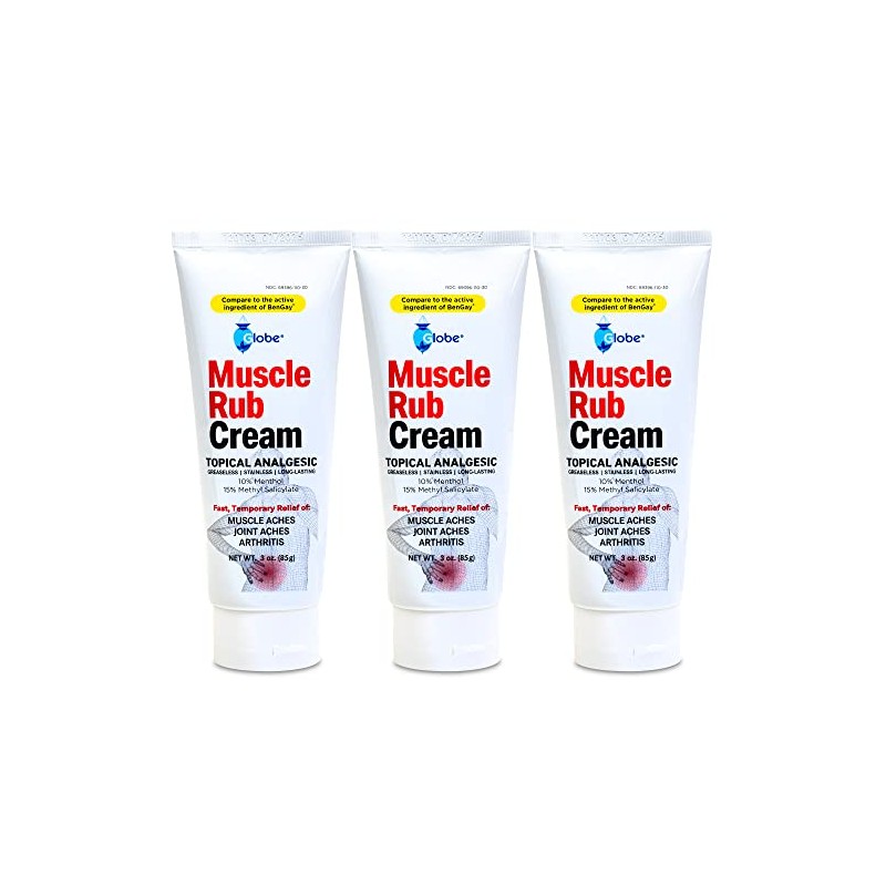 (3 Pack) Globe Ultra Strength Greaseless Muscle Rub Cream (3