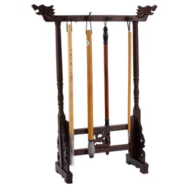 PH PandaHall 8-Pin Wood Calligrapghy Brush Holder Chinese Brushes Hanging Holder Japanese Calligraphy Pen Hanger Carving Sumi Brush Stand Wenge Writing Brushes Rack for Beginners Students Professional