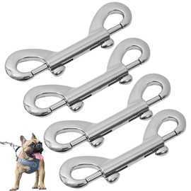 Colorich Pack of 4 Double Carabiners, Carabiner Hook Key Ring, Small Carabiner Hook, Keychain for Camping, Travel, Backpack, Dog Lead