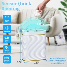 Smart 2.6 Gallon Waste Bin for Bedroom Office Living Room Narrow Waterproof Trash Can for Home UsePack Size: 1 Pack