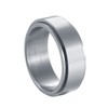 HIJONES Mens Stainless Steel Spinner Ring Polished Silver Band 8mm