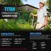 Titan 75FT Metal Garden Hose - Flexible Water Hose with