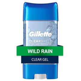 Gillette Antiperspirant and Deodorant for Men, 72hr Sweat & Odor Protection, Long Lasting Freshness, Anti-White Mark Technology, Clear Gel, Wild Rain Scent, 3.8 oz