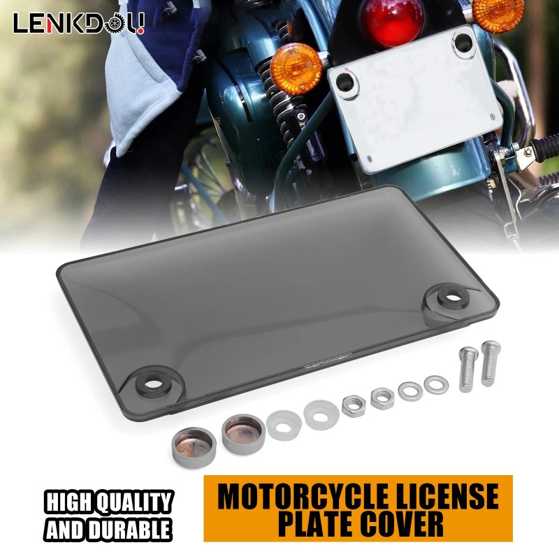 lenkdou Motorcycle License Plate Cover Protector For All Motorbike 4x7