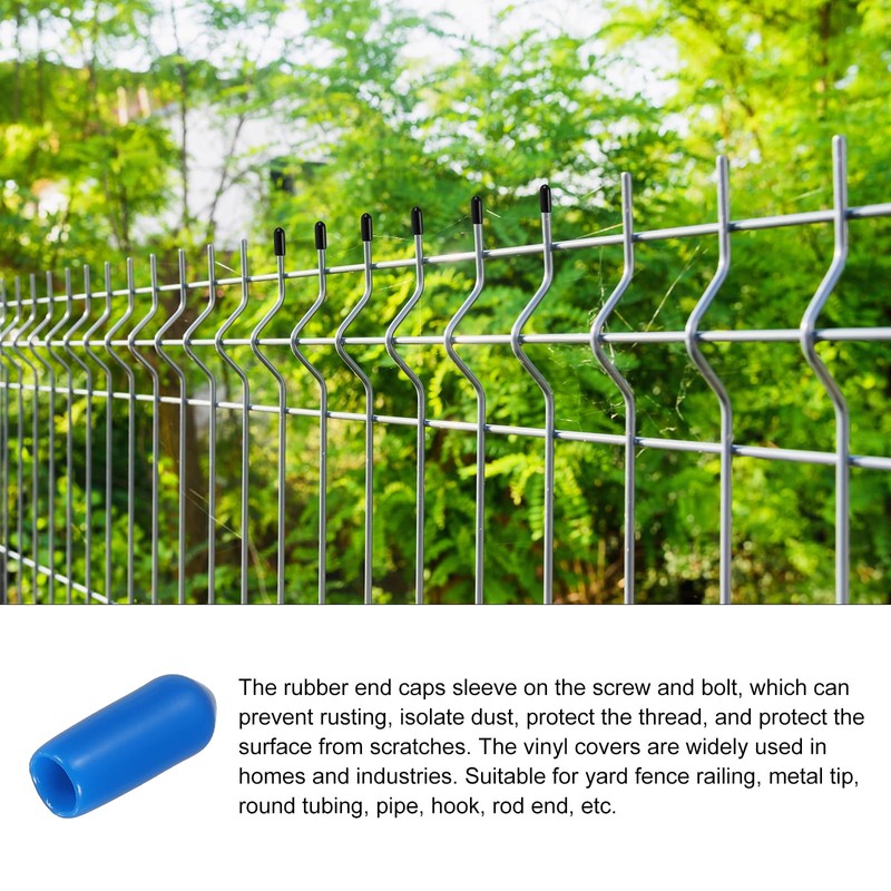Rebower 200 Pack Screw Thread Protector Cover Rubber End Caps,