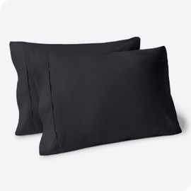 Bare Home Microfibre Pillowcase Set - Standard Size - 2 Pack Pillow Cases - Soft Brushed Microfibre - Pillow Covers (50x75 cm, Black)